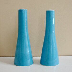 Vintage Turquoise Blue Salt and Pepper Shakers Primastone Sky Blue Japan 60s 70s